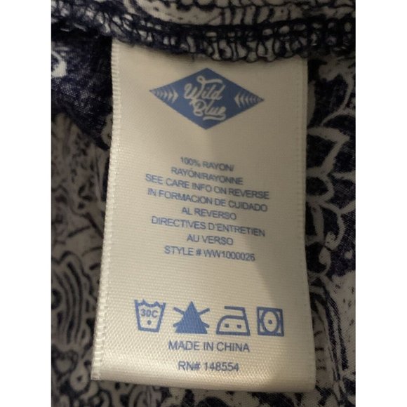 Wild Blue Sadie Robertson Sz MEDIUM Blouse Boho Tunic Rayon Blue Peplum EUC - Picture 7 of 9